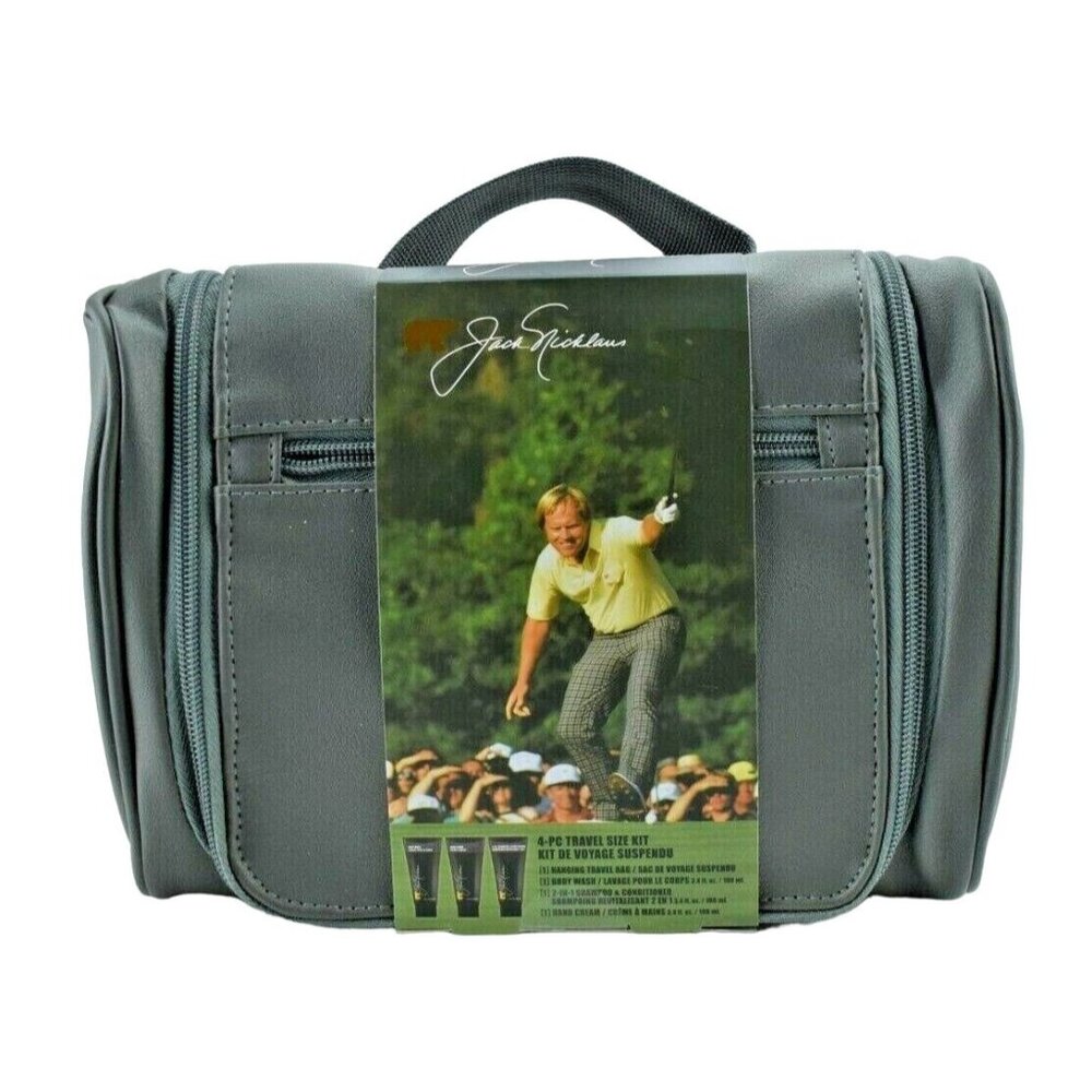 Shalom Jack Nicklaus 4 Piece Travel Size Kit Hanging Toiletries Bag New